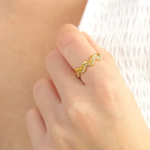Wasserfest Zirkon Ring aus vergoldetem Stahl - OCEANA