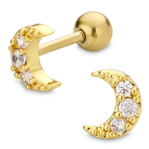 Wasserfester Mond helix piercing in vergoldetem Stahl - OCEANA