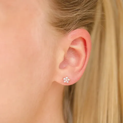 Wasserfester Blumen helix piercing in vergoldetem Stahl - OCEANA