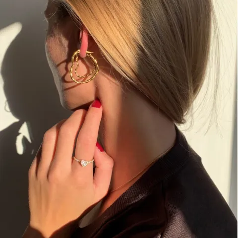 Wasserfester Herz Kreole in vergoldetem Edelstahl - OCEANA