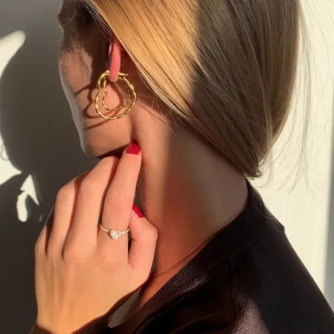 Wasserfester Herz Kreole in vergoldetem Stahl - OCEANA