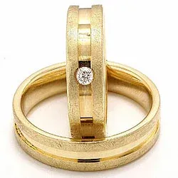 Trauringe aus 14 Karat Gold 0,07 ct - set