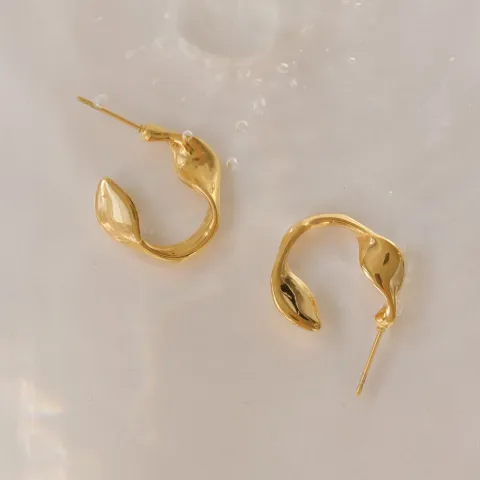 Wasserfester Halbkreolen in vergoldetem Edelstahl - OCEANA