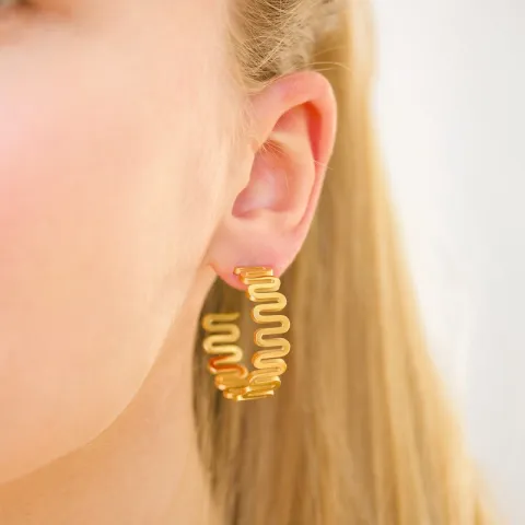 Wasserfester Halbkreolen in vergoldetem Edelstahl - OCEANA