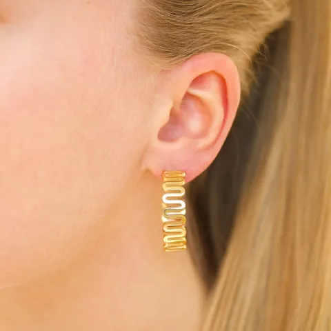 Wasserfester Halbkreolen in vergoldetem Edelstahl - OCEANA