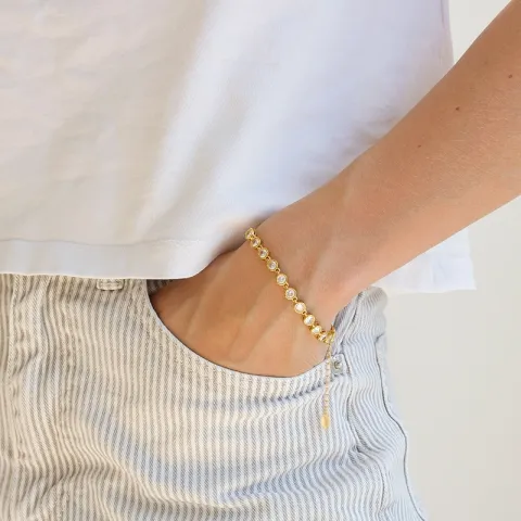 Wasserfest Zirkon Armband aus vergoldetem Stahl - OCEANA