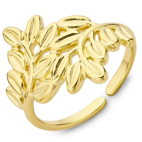 Wasserfest Blatt Ring aus vergoldetem Edelstahl - OCEANA