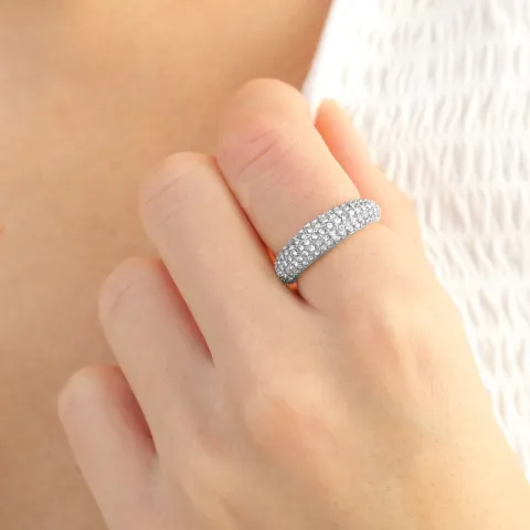 Wasserfest Zirkon Ring aus Stahl - OCEANA