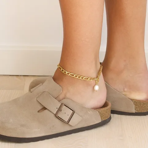 Wasserfest Fußkette aus vergoldetem Edelstahl 25 cm x 7,0 mm  - OCEANA