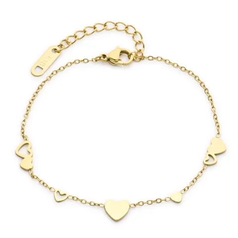 Wasserfest Herz Armband aus vergoldetem Stahl - OCEANA