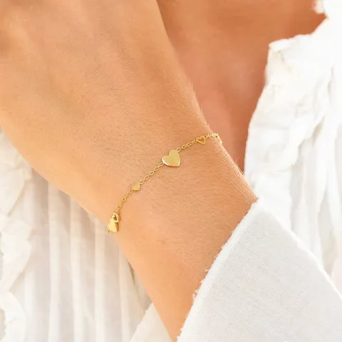 Wasserfest Herz Armband aus vergoldetem Stahl - OCEANA