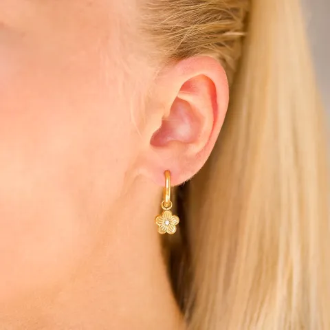 Wasserfester Blumen Kreole in vergoldetem Stahl - OCEANA