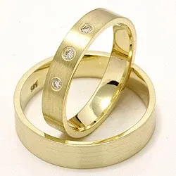 Trauringe aus 14 Karat Gold 0,075 ct - set