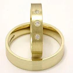 Trauringe aus 14 Karat Gold 0,075 ct - set