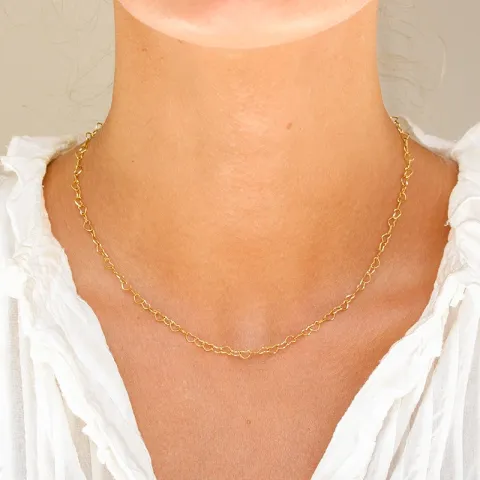 Wasserfest Herz Halskette aus vergoldetem Stahl - OCEANA