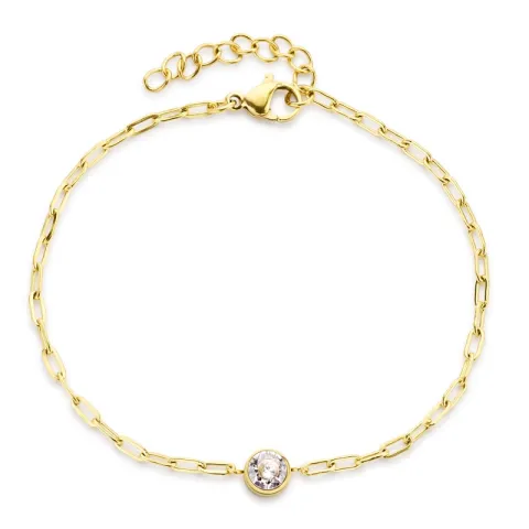 Wasserfest Zirkon Armband aus vergoldetem Stahl - OCEANA