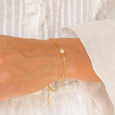 Wasserfest Zirkon Armband aus vergoldetem Stahl - OCEANA