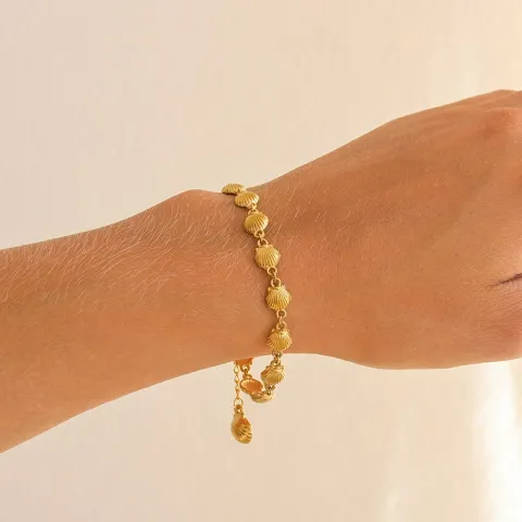 Wasserfest Muschel Armband aus vergoldetem Stahl - OCEANA