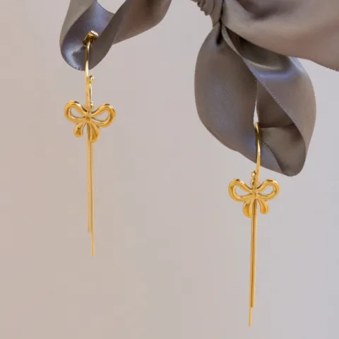 Wasserfester Schleife Ohrringe in vergoldetem Edelstahl - OCEANA