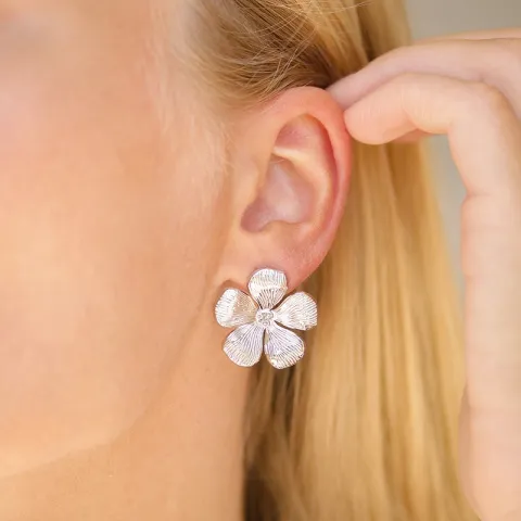 Wasserfester Blumen Ohrringe in Stahl - OCEANA