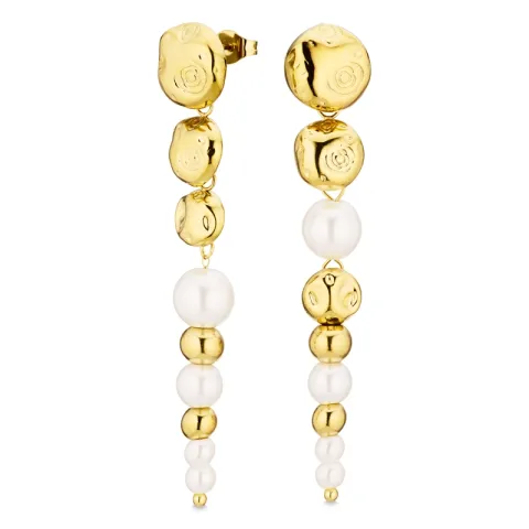 Wasserfester lange Ohrringe in vergoldetem Stahl - OCEANA