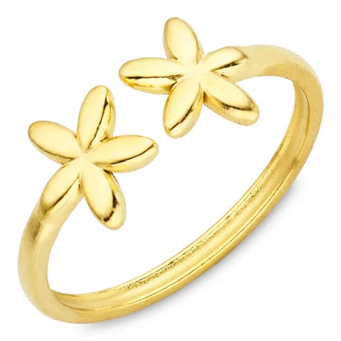 Wasserfest Blumen Ring aus vergoldetem Edelstahl - OCEANA