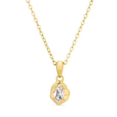 Wasserfest Zirkon Halskette aus vergoldetem Stahl - OCEANA