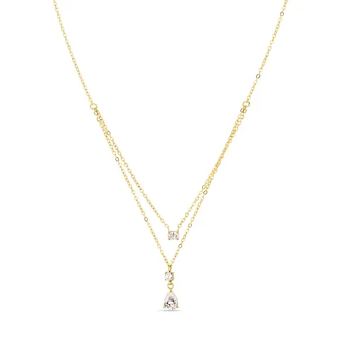 Wasserfest Zirkon Halskette aus vergoldetem Stahl - OCEANA