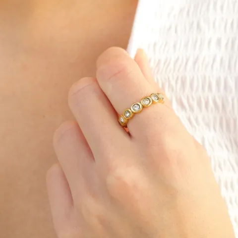 Wasserfest Zirkon Ring aus vergoldetem Stahl - OCEANA