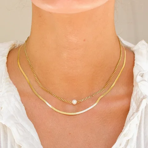 Wasserfest Halskette aus vergoldetem Stahl - OCEANA