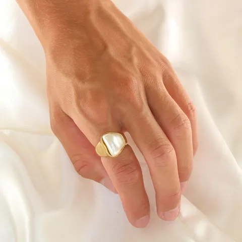Wasserfest Ring aus vergoldetem Edelstahl - OCEANA