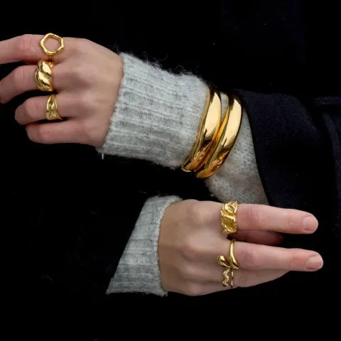 Wasserfest Ring aus vergoldetem Edelstahl - OCEANA