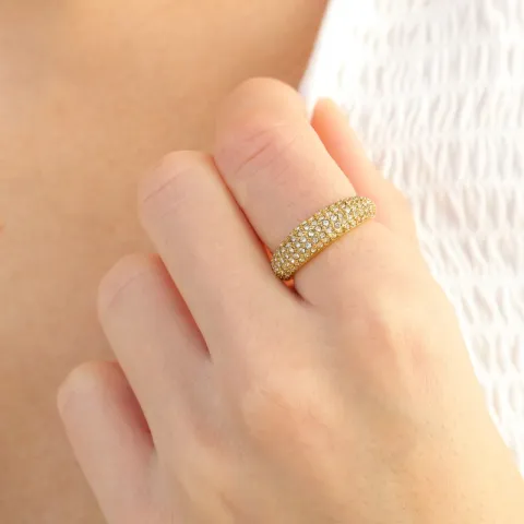Wasserfest Zirkon Ring mit Fehlern aus vergoldetem Stahl - OCEANA