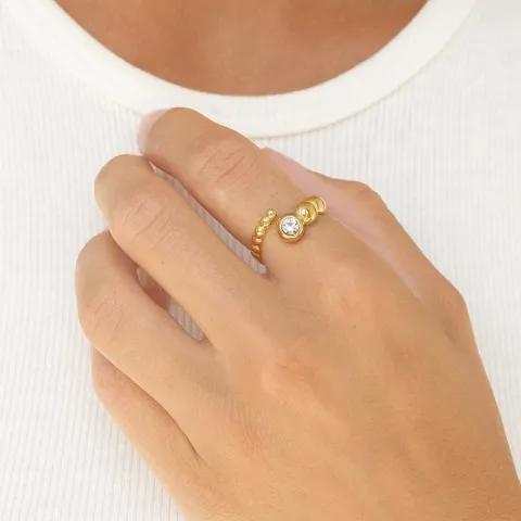 Wasserfest Zirkon Ring aus vergoldetem Edelstahl - OCEANA