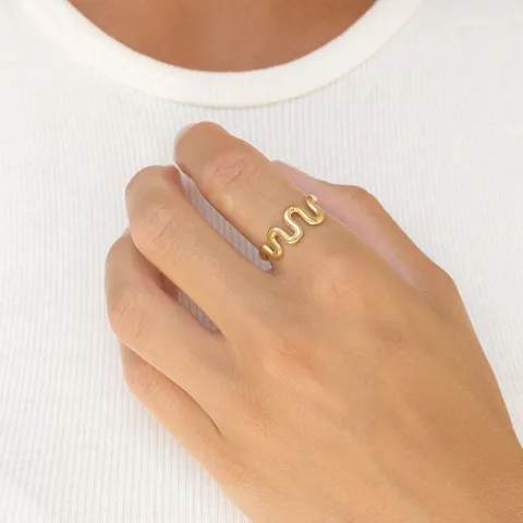 Wasserfest justierbar Ring aus vergoldetem Edelstahl - OCEANA