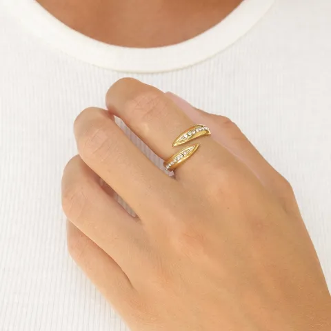 Wasserfest Zirkon Ring aus vergoldetem Edelstahl - OCEANA