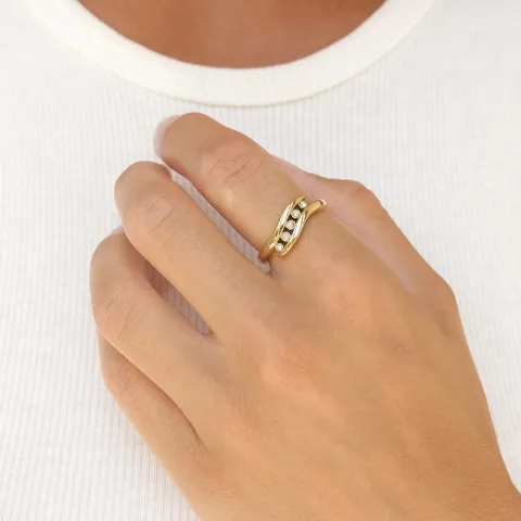 Wasserfest Zirkon Ring aus vergoldetem Edelstahl - OCEANA