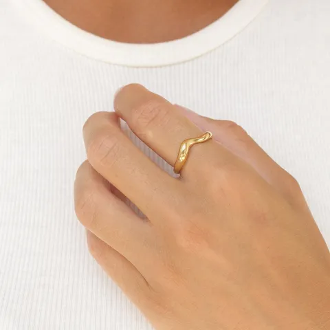 Wasserfest Ring aus vergoldetem Edelstahl - OCEANA