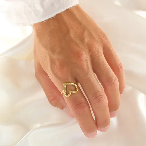 Wasserfest Herz Ring aus vergoldetem Edelstahl - OCEANA