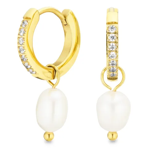 Wasserfester Perle Ohrringe in vergoldetem Stahl - OCEANA