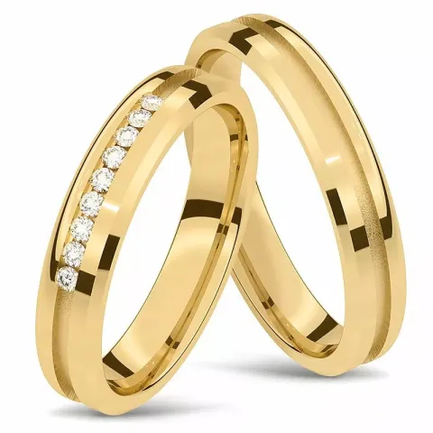 trauringe aus 14 Karat Gold 0,001 ct - set