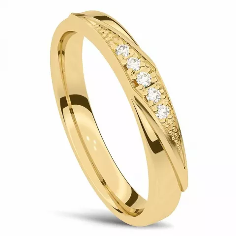 Diamant Trauring aus 14 Karat Gold 0,001 ct