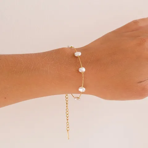 Wasserfest Perle Armband aus vergoldetem Stahl - OCEANA