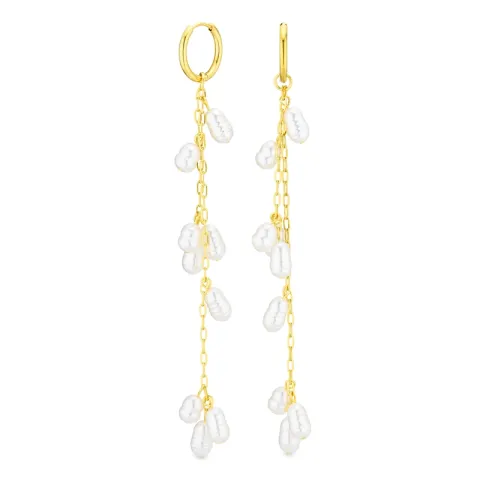 Wasserfester Perle Ohrringe in vergoldetem Edelstahl - OCEANA