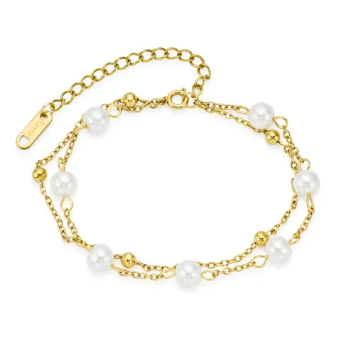 Wasserfest Perle Armband aus vergoldetem Stahl - OCEANA