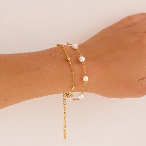 Wasserfest Perle Armband aus vergoldetem Stahl - OCEANA