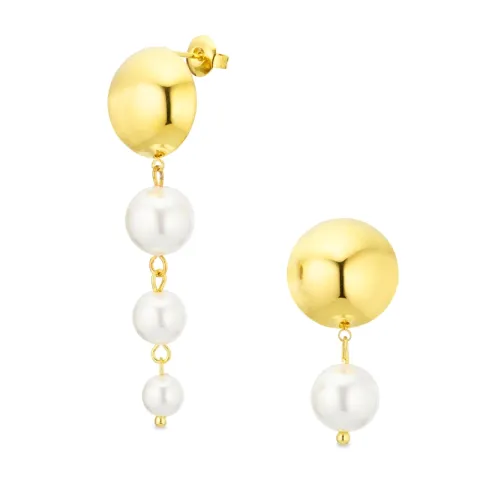 Wasserfester Perle Ohrringe in vergoldetem Stahl - OCEANA