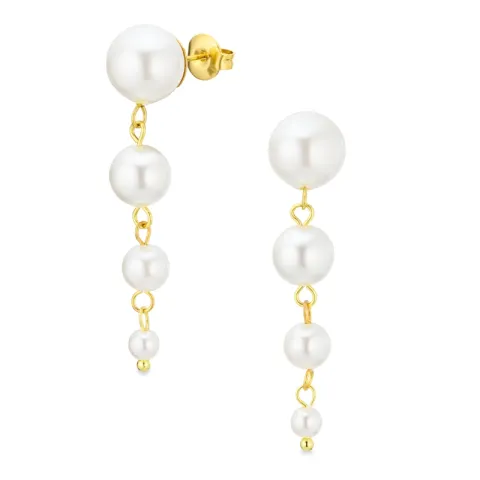 Wasserfester Perle Ohrringe in vergoldetem Stahl - OCEANA