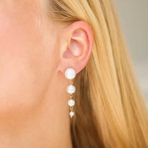 Wasserfester Perle Ohrringe in vergoldetem Stahl - OCEANA