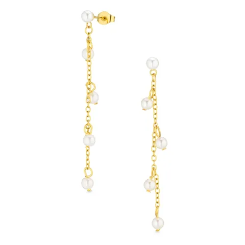 Wasserfester Perle Ohrringe in vergoldetem Stahl - OCEANA